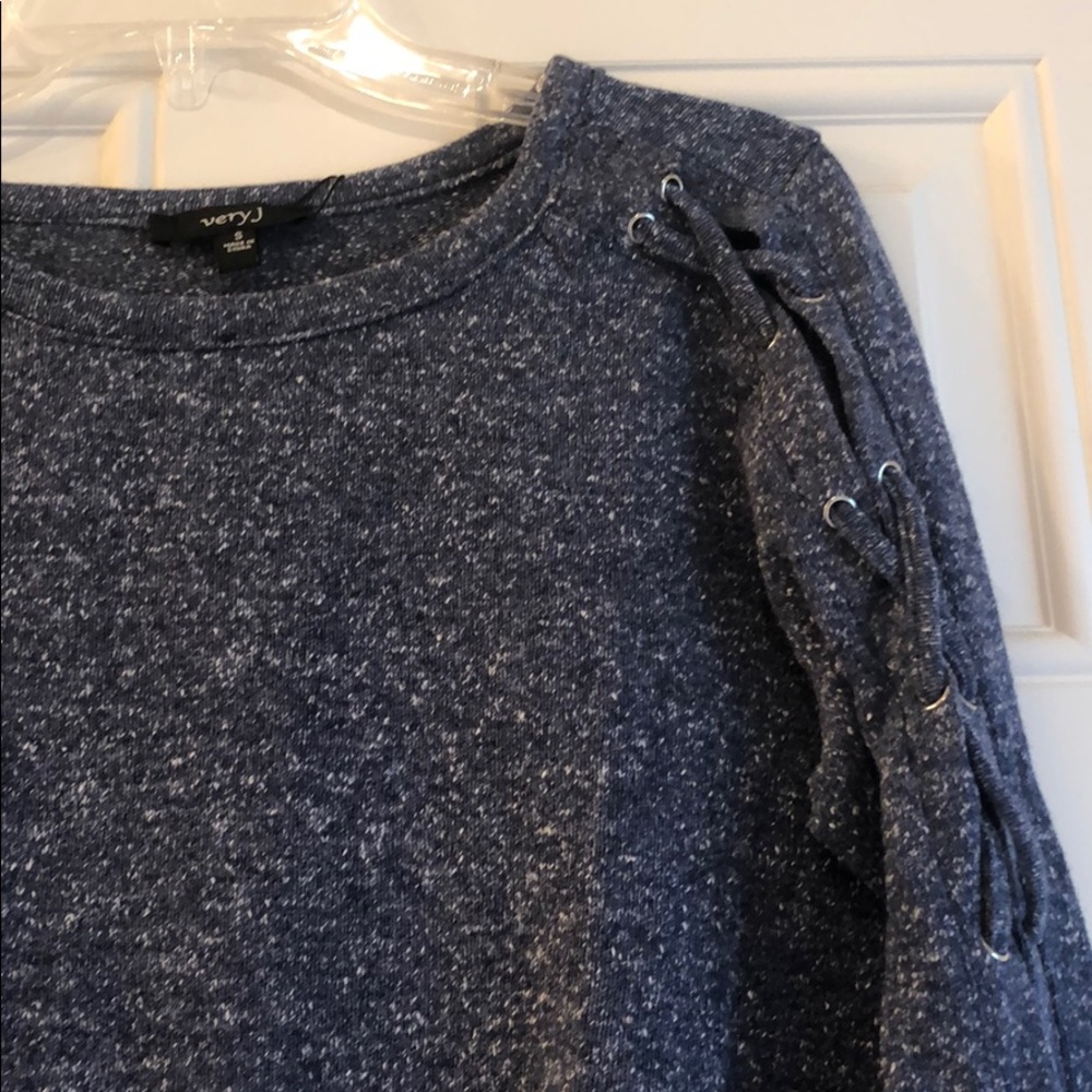 🍁New Lace Up Long Sleeve Top Sz S - Picture 3 of 6